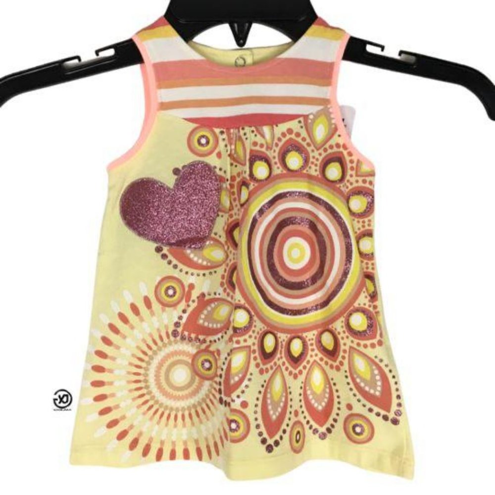 New Desigual Girls' Blouse "LEIRE" Print Colorful 6-9 Months